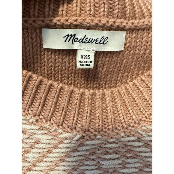 Madewell Blush Pink Argyle Southwest Pullover Sweater Size XXS - Picture 5 of 10